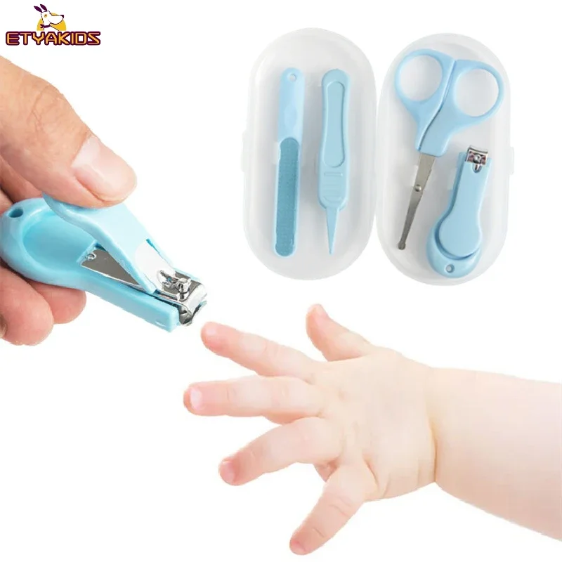 4pcs/set Baby Nail Clipper Set Children Kids Nail Cutter Scissors Files Small Nail Trimmer Baby Nails Care Tools Baby Ca