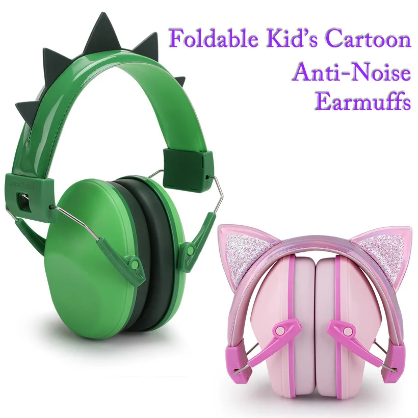 Дитячі шумозаглушуючі навушники з котиками, регульовані