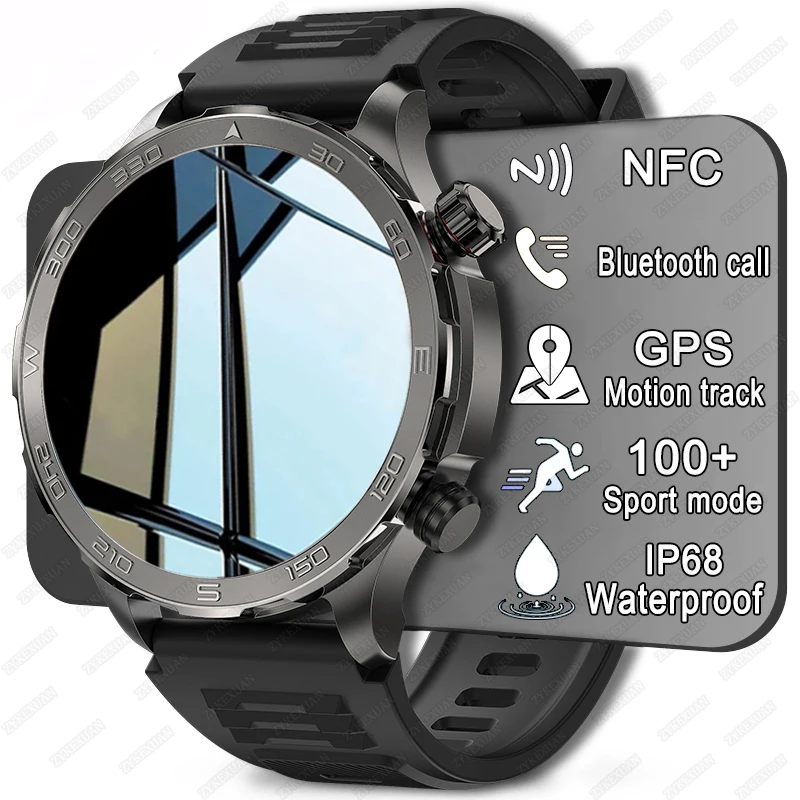 GPS-годинник для чоловіків з AMOLED, HD-екраном, NFC, IP68 та Bluetooth дзвінки