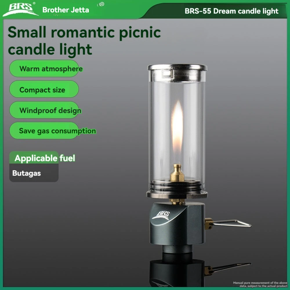 Ліхтар BRS-55 Dreamlike Candlelight: вітрозахисний світильник і газова плита для кемпінгу