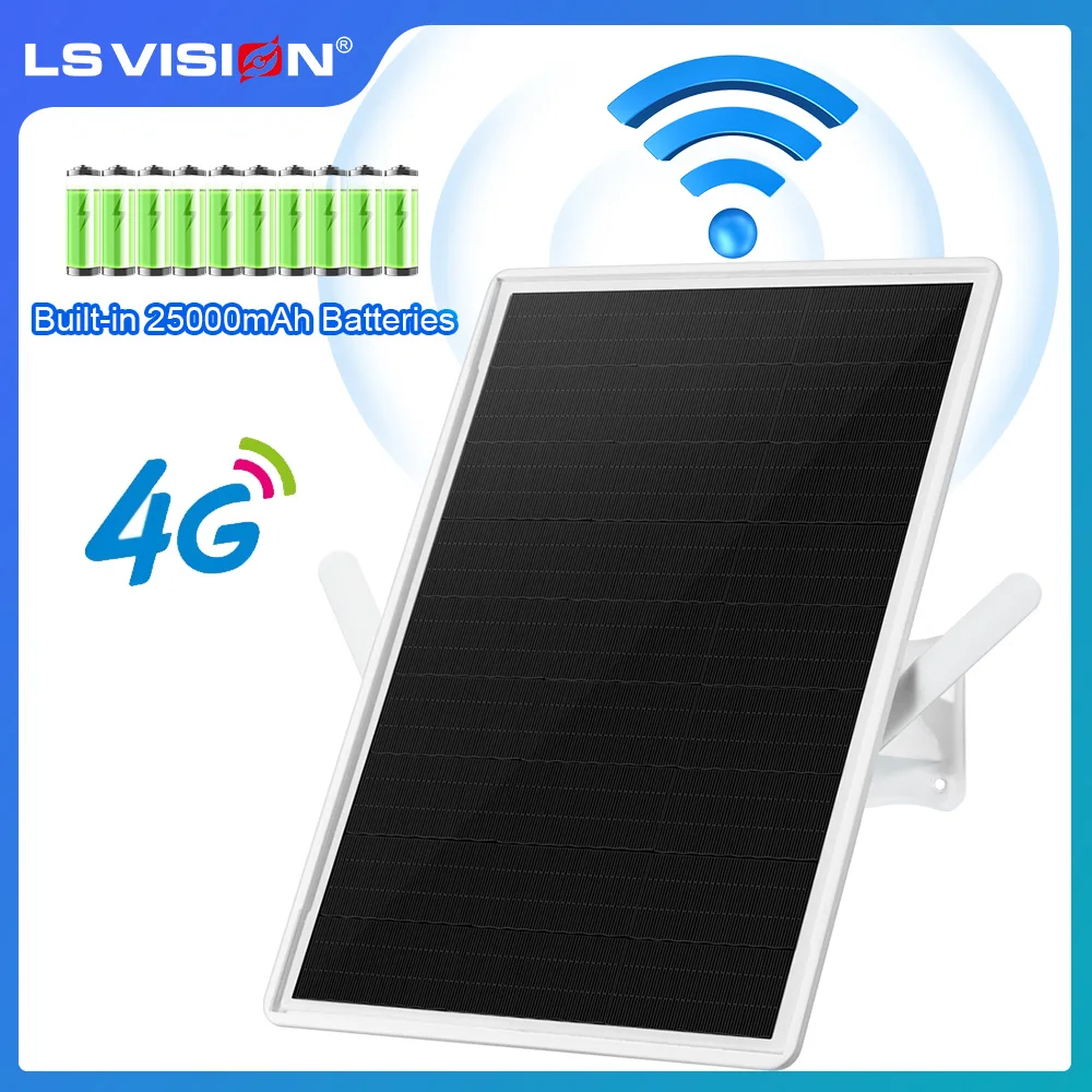 LS VISION 4G LTE Сонячний маршрутизатор з Wi-Fi 2,4 ГГц, гаряча точка, слот SIM, 25000 мАч, IP66