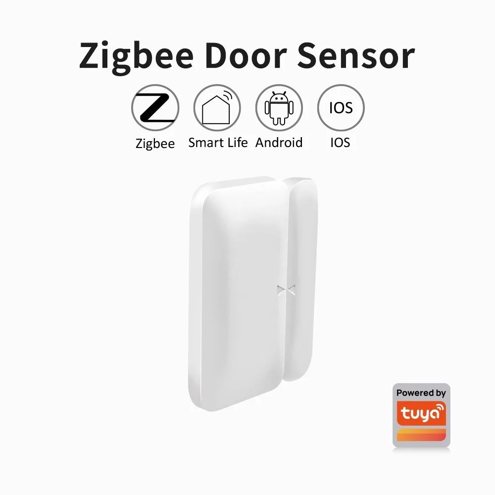 Tuya Zigbee бездротовий датчик дверей та вікон (Mini) для розумного будинку, сумісний з Alexa