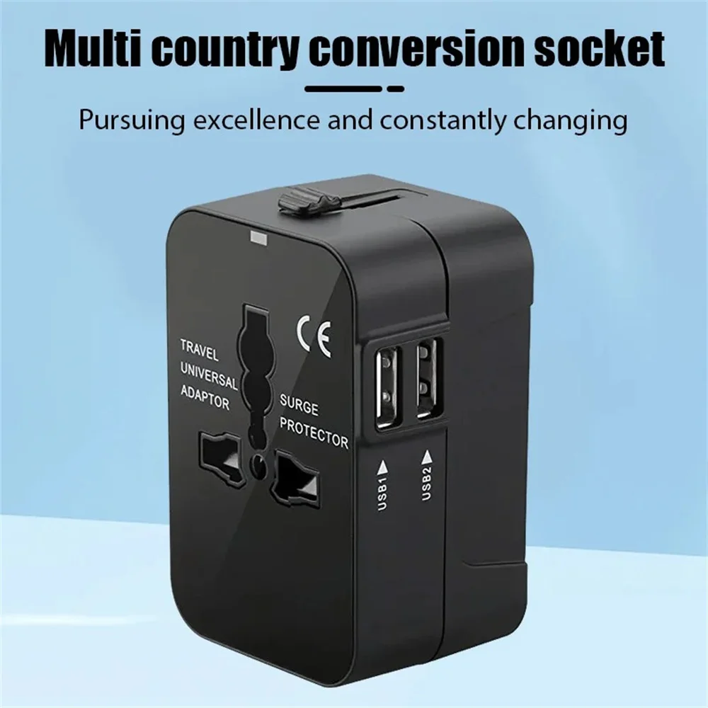 Універсальний подорожній адаптер з двома USB‑портами (UK→EU) — настінний зарядний пристрій