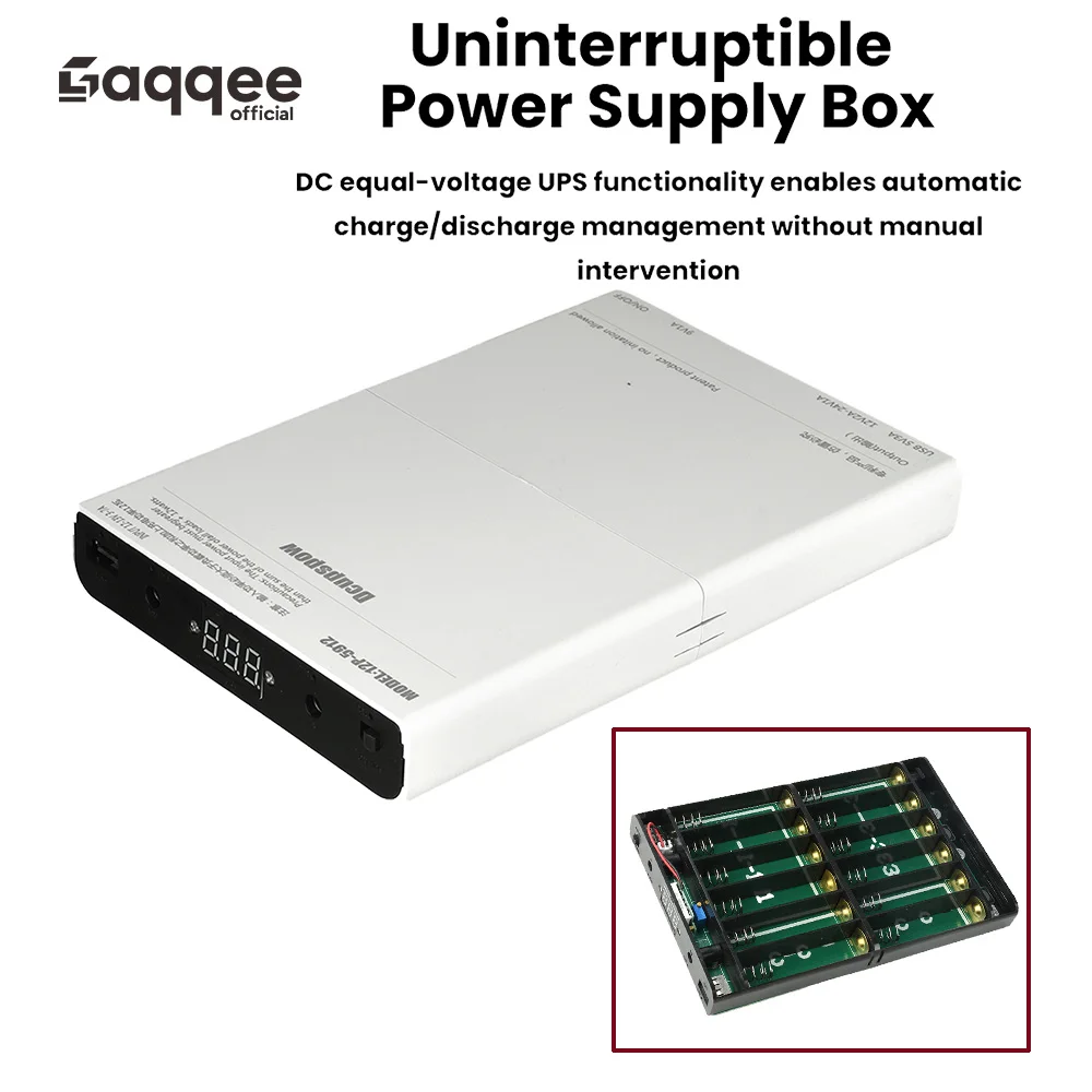 UPS-павербанк DC 5V/9V/12V на 12 акумуляторів 18650 для телефону, модему та маршрутизатора